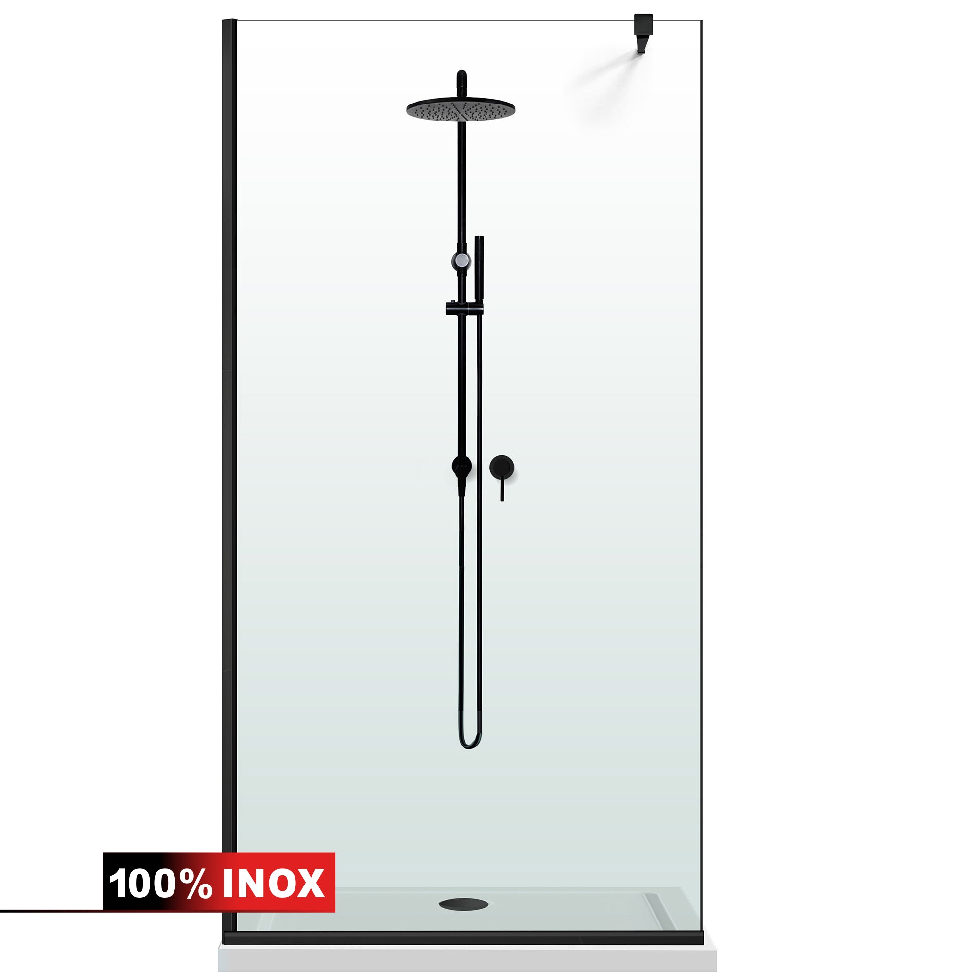 Paravan dus Walk-in, Perete dus  Negru, #Clara