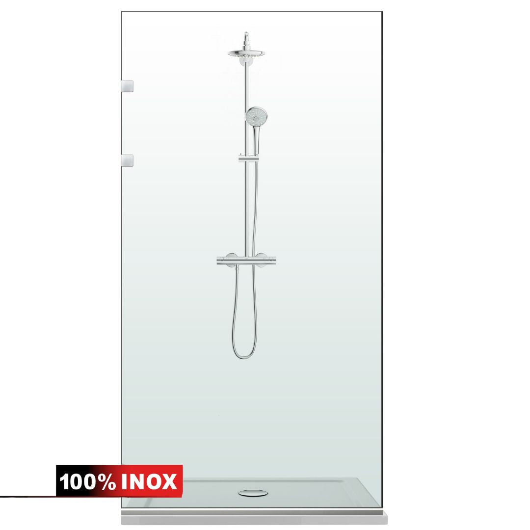 Paravan dus walk-in Aqua Elegance ® INOX, feronerie full inox, sticla clara, securizata,