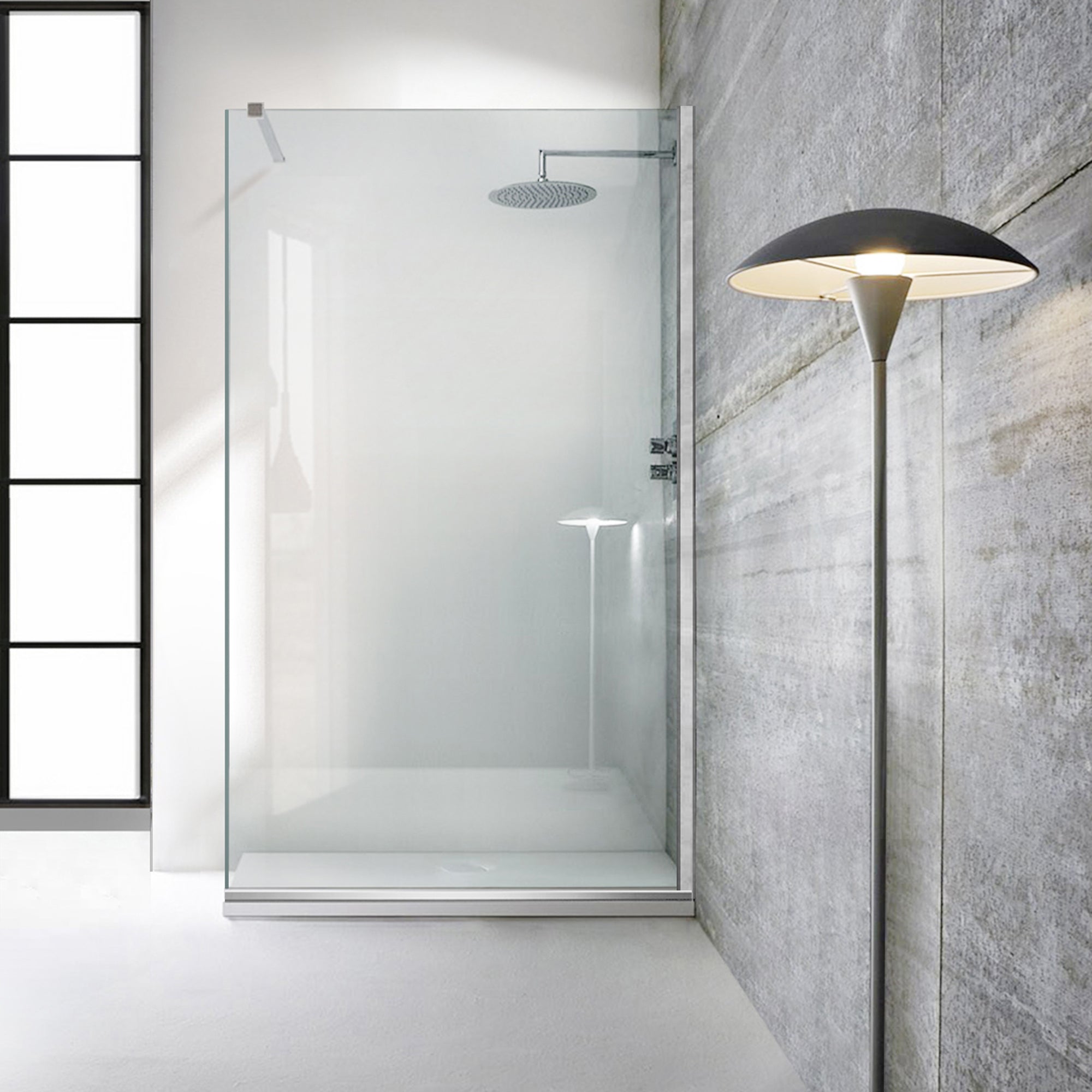 Paravan dus Walk-in, Perete dus  Inox, #Clara